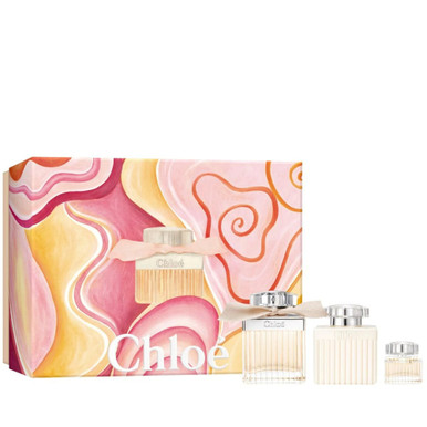 CHLOE SIGNATURE 3 PCS SET FOR WOMEN: 2.5 EDP SP + 3.4 BODY LOTION + 5 ML EAU DE PARFUM MINI