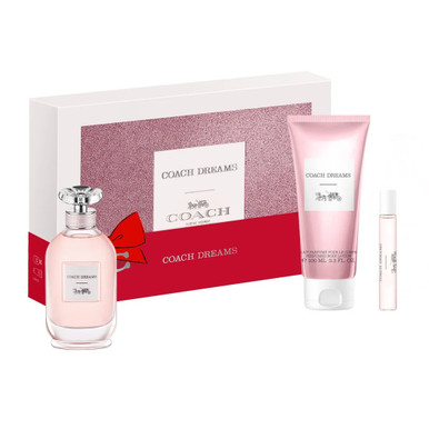 COACH DREAMS 3 PCS SET FOR WOMEN:  3 OZ EAU DE PARFUM SPRAY + 0.25 EAU DE PARFUM SPRAY + 3.3 BODY LOTION