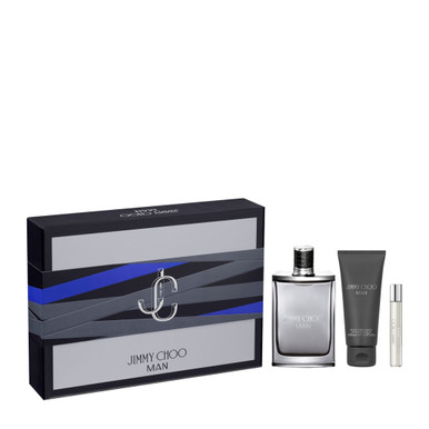 JIMMY CHOO MAN 3 PCS SET: 3.3 EAU DE TOILETTE SPRAY + 0.25 EAU DE TOILETTE SPRAY + 3.3 SHOWER GEL