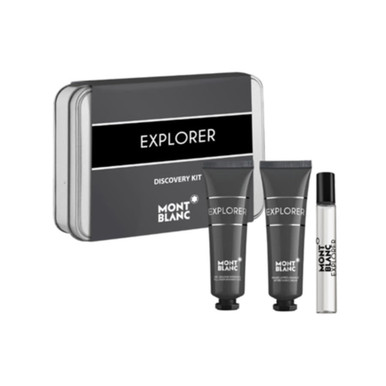 MONT BLANC EXPLORER 3 PCS SET FOR MEN: 0.25 EAU DE PARFUM SPRAY + 1 OZ AFTER SHAVE BALM + 1 OZ SHOWER GEL