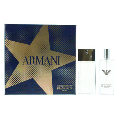 GIORGIO ARMANI EMPORIO DIAMONDS 2 PCS SET FOR MEN: 1.7 EAU DE TOILETTE SPRAY + 0.5 OZ EAU DE TOILETTE SPRAY (HARD BOX)
