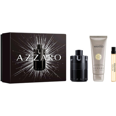 AZZARO THE MOST WANTED 3 PCS SET FOR MEN: 3.4 EAU DE PARFUM SPRAY INTENSE + 0.33 EAU DE PARFUM SPRAY INTENSE + 2.5 HAIR & BODY SHAMPOO