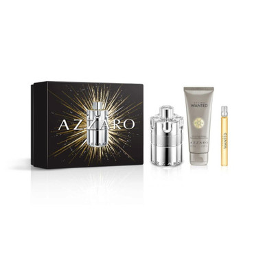 AZZARO WANTED 3 PCS SET FOR MEN: 3.4 EAU DE PARFUM SPRAY + 0.33 EAU DE PARFUM SPRAY + 2.5 HAIR & BODY SHAMPOO