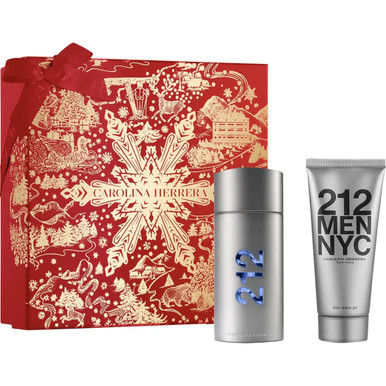 CAROLINA HERRERA 212 2 PCS SET FOR MEN: 3.4 EAU DE TOILETTE SPRAY + 3.4 AFTER SHAVE GEL