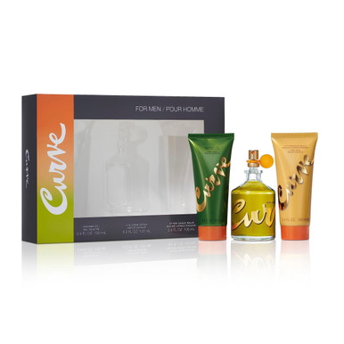 LIZ CLAIBORNE CURVE 3 PCS SET FOR MEN: 4.2 COLOGNE SPRAY + 3.4 SHOWER GEL + 3.4 AFTER SHAVE BALM